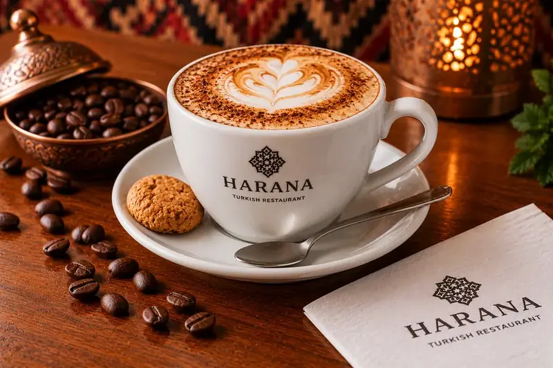 Cappuccino with creamy milk foam and latte art